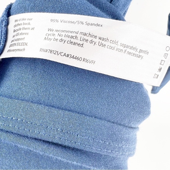 ✅ Eileen Fisher SCOOP Neck BLUE Long Sleeve TUNIC SIZE MEDIUM - Picture 4 of 5